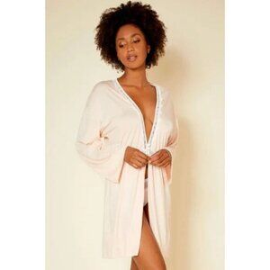 NWT Cosabella Lace Trim Flirty Sleep Robe in Rose Dawn/Moon Ivory MSRP$104